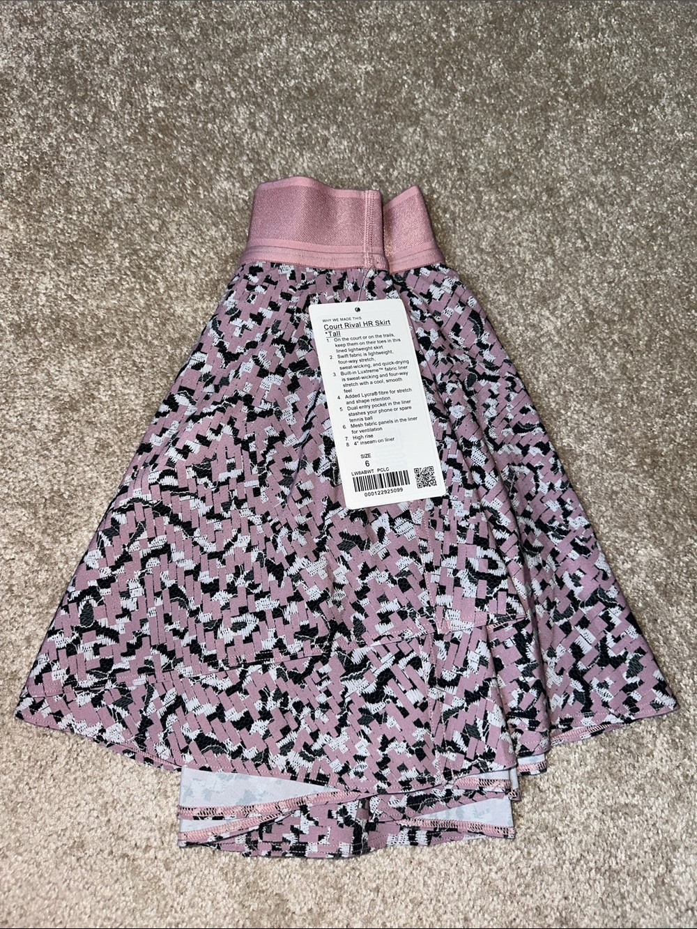 lululemon athletica Pink & Black Patterned Skater Skirt